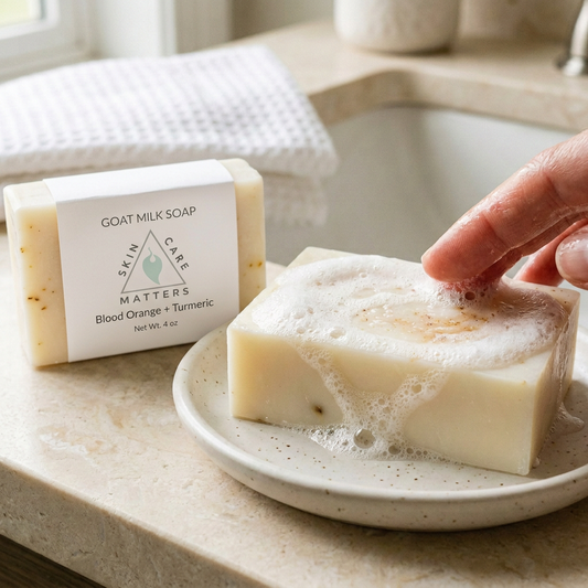Matching soap sink lifestyle photo with refreshed label