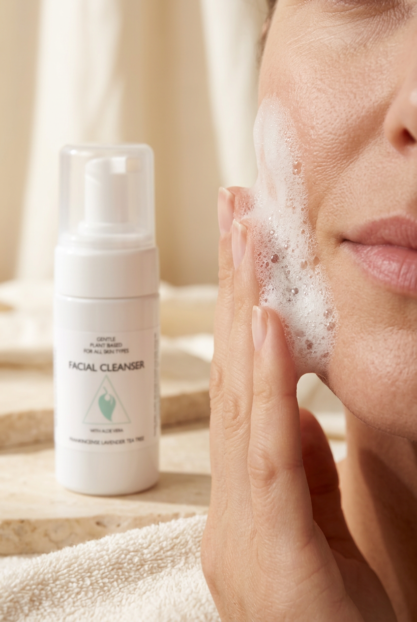 Partial-face spa cleanser close-up
